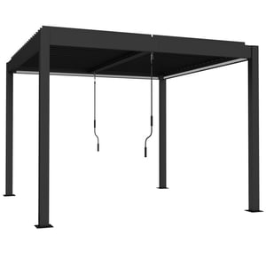 4goodz Aluminium pergola 3x3 mtr met lamellendak met led verlichting