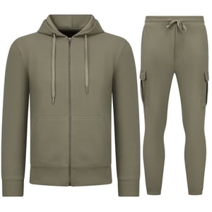 Enos Casual oversized ribbed joggingpak volwassenen trainingspak
