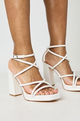 Wide Fit Strappy High Block Heels