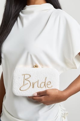 Beaded Embroidered Bridal Clutch Bag