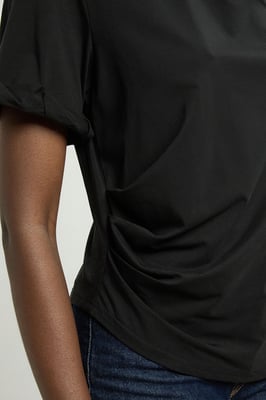 Cotton Jersey Gathered Detail T-Shirt