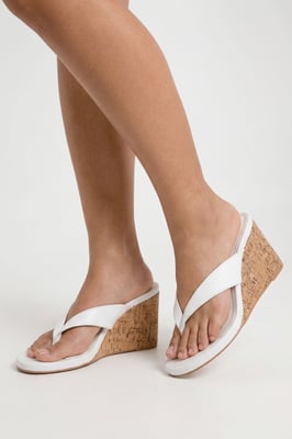 Cork Toe Post Thong Wedges