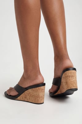 Cork Toe Post Thong Wedges