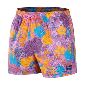 Speedo Badshorts med blommönster för herrar (Lila/gul)