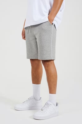 Light Grey Side Stripe Drawstring Jersey Shorts