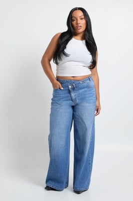 Plus Asymmetric Waistband Jean
