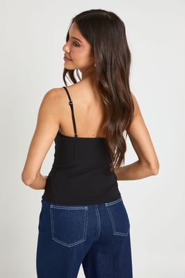 Bengaline Metal Trim Strappy Corset Top