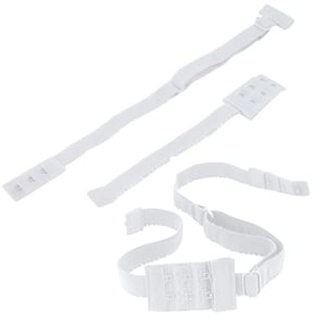 Women Adjustable Lace Bra Straps & Backless Bra Extension, White