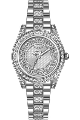 Invicta Wildflower 69062 Dameshorloge - Quartz Uurwerk - Metaal met Zilveren Wijzerplaat - 32 mm