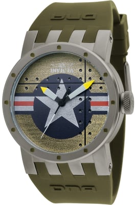 Invicta DNA 11648 Herenhorloge - Quartz Uurwerk - Roestvrij Staal met Groene Wijzerplaat - 46 mm