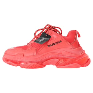 Balenciaga Triple S Clear Sole Sneakers in Red Polyester