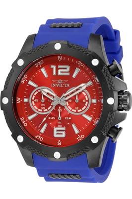 Invicta I-Force 34020 Herrur - Quartz Rörverk - Rostfritt Stål med Röd Urskiva - 50 mm