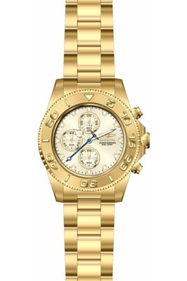 Invicta OCEAN VOYAGE 47654 Herenhorloge - Quartz Uurwerk - Roestvrij Staal met Gouden Wijzerplaat - 43 mm