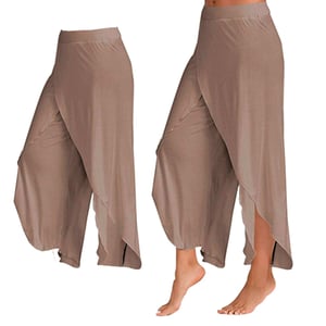 Women's Spandex Harem Yoga Pants Breathable Lounge Trousers, Brown