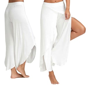 Women's Spandex Harem Yoga Pants Breathable Lounge Trousers, White