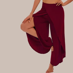 Women's Spandex Harem Yoga Pants Breathable Lounge Trousers, Wine Red