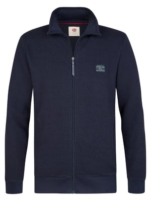 Petrol Industries - Heren Sweater met rits bij de kraag steelcrest - Blauw