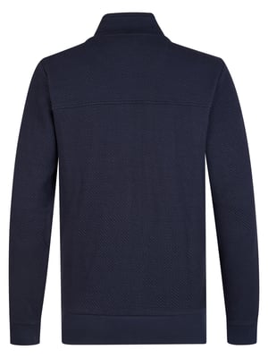 Petrol Industries - Heren Sweater met rits bij de kraag steelcrest - Blauw