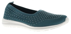 Platino Womens Flat Shoes Meryl Slip On teal