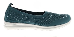 Platino Womens Flat Shoes Meryl Slip On teal
