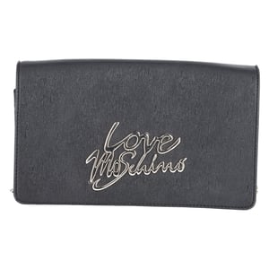 Love Moschino Small Convertible Crossbody Bag in Black Leather