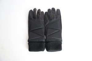 Bottega Veneta Zig Zag Two-Tone handschoenen in zwart nylon en leer