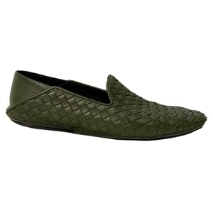 Bottega Veneta Intrecciato Convertible Slip-On Loafers in Olive Leather