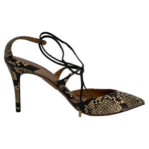 Aquazzura Snakeskin-Effect Self-Tie Pumps in Multicolor Leather