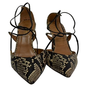 Aquazzura Snakeskin-Effect Self-Tie Pumps in Multicolor Leather