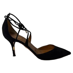 Aquazzura Matilde 85 Pumps in Black Suede