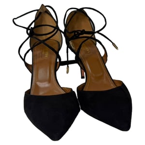 Aquazzura Matilde 85 Pumps in Black Suede