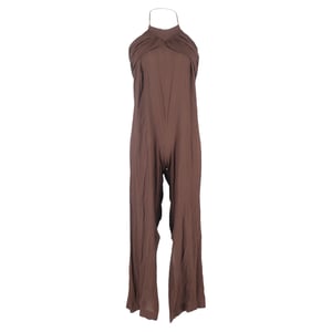 Jacquemus halternek jumpsuit met open rug in bruine viscose