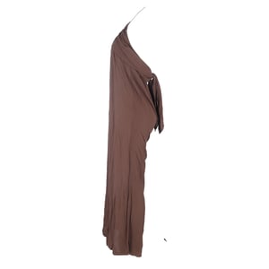 Jacquemus halternek jumpsuit met open rug in bruine viscose