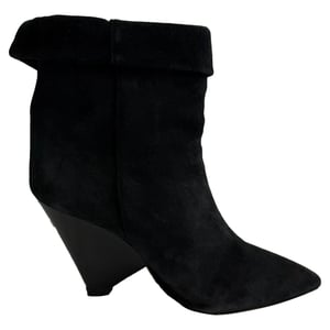 Isabel Marant Pointed-Toe Ankle Boots in Black Suede