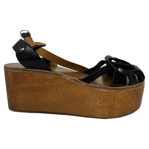 Isabel Marant Étoile Zia Wedge Sandals in Black Leather