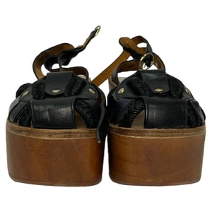 Isabel Marant Étoile Zia Wedge Sandals in Black Leather