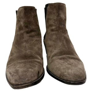 Saint Laurent Wyatt Chelsea Ankle Boots in Brown Suede