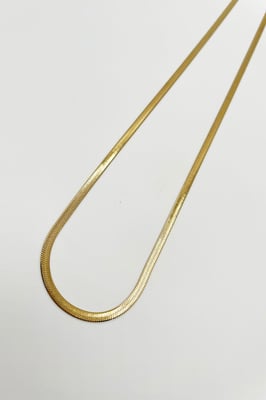 Slim Snake Chain Necklace in Gold