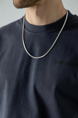 Slim Snake Chain Necklace in Silver