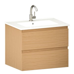 Mirlux Badkamermeubel norvi 60 cm licht eiken witte wastafel