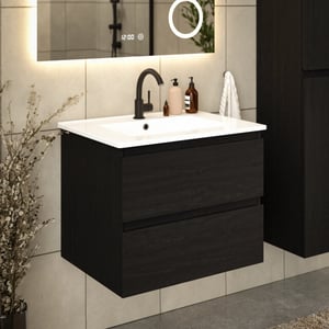 Mirlux Badkamermeubel norvi 60 cm eiken witte wastafel