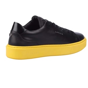 Lavair Mannen Luna Nappa Leren Platform Sneakers (Zwart/Geel)