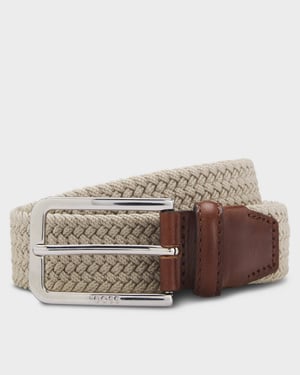 Clorio Logo Detail Belt in Ivory