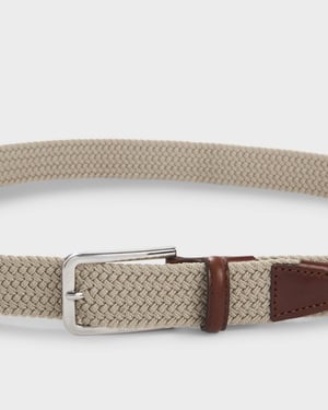 Clorio Logo Detail Belt in Ivory