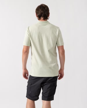 Short Sleeve Logo Detail Polo Shirt in Pale Green
