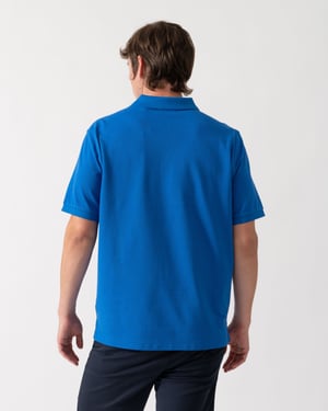 Regular Fit Short Sleeve Regular Fit Pique Polo in Blue