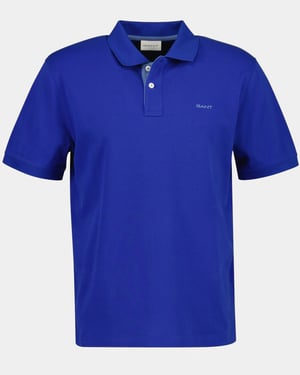 Regular Fit Short Sleeve Regular Fit Pique Rugger in Blue