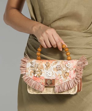 Dune Accessories Blooms - Beaded Handle Embellished Cross Body Bag