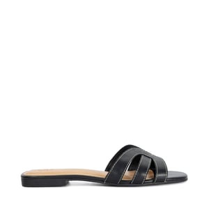 Dune Ladies Larrissa - Flat Leather Slip On Sandals