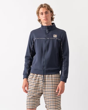 Regular Fit Logo Detail Track Top in Dark Blue